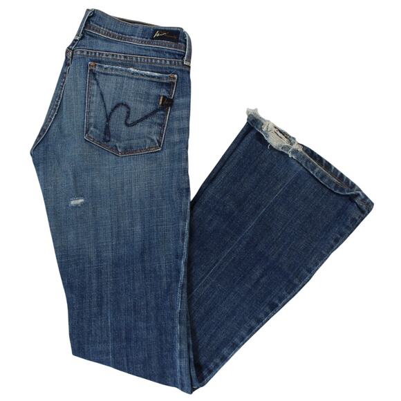 Citizens of Humanity Ingrid 002 Low Waist Flare Jeans Size 26 Distressed - Picture 1 of 16